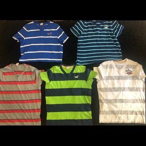 5 v-neck Hollister shirts. (Xl)